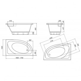 Ванна з штучного каменю Rock Design Лагуна L 170x100 білий 1LL170100