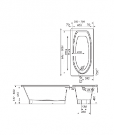 Ванна з штучного каменю Rock Design Класика Плюс 160х80 білий 1KP160080