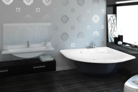 Ванна з штучного каменю Rock Design Симетрія 145х145 білий 1SM145145