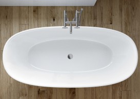 Ванна из искусственного камня Stonex отдельностоящая Roca Ariane 165х75 см белый A248470000