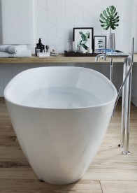 Ванна из искусственного камня Stonex отдельностоящая Roca Ariane 165х75 см белый A248470000