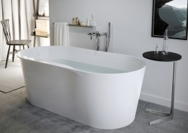 Ванна из искусственного камня Stonex отдельностоящая Roca Raina 159х79 см белый A248466000