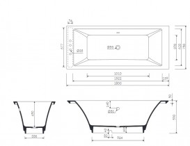 Ванна из искусственного камня Marmorin Teodor 180х75 см отдельностоящая белый 722 180 020 xx x