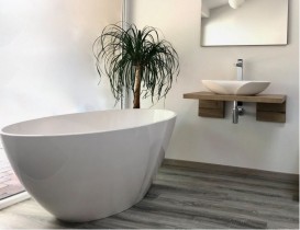 Ванна з каменю Marmorin Selia 156х83,5 см см окремостояча білий 719 156 020 xx x