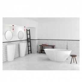 Ванна з каменю Marmorin Selia 156х83,5 см см окремостояча білий 719 156 020 xx x