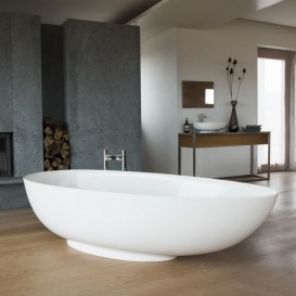 Ванна каменная отдельностоящая Burlington Teadrop Grande 191x82 см белый M11FCS