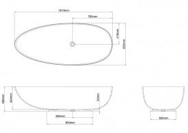 Ванна каменная отдельностоящая Burlington Teadrop Grande 191x82 см белый M11FCS
