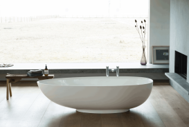 Ванна каменная отдельностоящая Burlington Teadrop Grande 191x82 см белый M11FCS