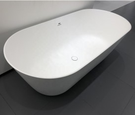 Ванна каменная отдельностоящая овальная Istone Ollie 170х75 см белый матовый WD65160