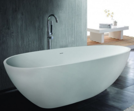 Ванна кам'яна окремостояча овальна Istone Olivia 170х83 см білий матовий WD6585