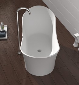 Ванна каменная отдельностоящая овальная Istone Willow 175х75 см белый матовый WD6520