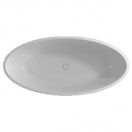 Ванна каменная отдельностоящая овальная Istone Qliuia 170х80 см белый матовый WD6599