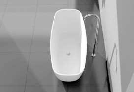 Ванна кам'яна окремостояча овальна Istone Coco 180х87 см білий матовий WD6581