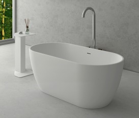 Ванна каменная отдельностоящая овальная Istone Diva 170х80 см белый матовый WD65104