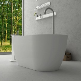 Ванна каменная отдельностоящая овальная Istone Diva 170х80 см белый матовый WD65104