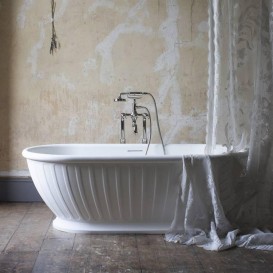 Ванна каменная отдельностоящая овальная Burlington Albany 169х80 см белый матовый с клапаном стока ARC21 + ARC72