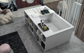 Ванна Kolpa San Copelia LUX-FS зі штучного каменю Kerrock 180x100 з полицями білий 936540