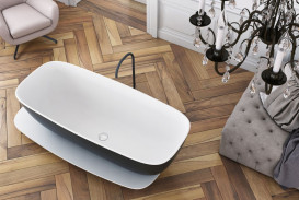 Ванна Kolpa San Milo-FS из искусственного камня Kerrock 174x75 белый/черный 592440