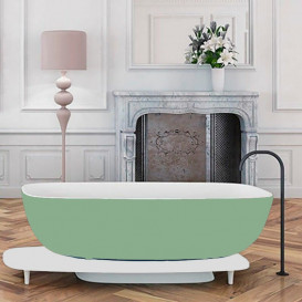 Ванна Kolpa San Milo-FS зі штучного каменю Kerrock 174x75 білий/зелений 592470