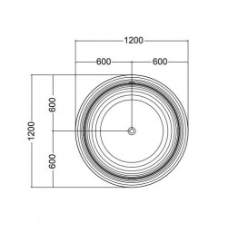 Ванна кругла Kerasan G & M свободностоящая 120х120 біла 743601