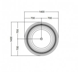 Ванна кругла Kerasan G & M свободностоящая 140х140 біла 743701