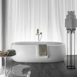 Ванна Laufen IL Bagno Alessi One 183х87 см штучний камінь окремостояча з аеромасажем Sentec solid surface білий H2459720006051