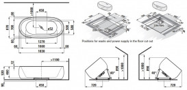 Ванна Laufen IL Bagno Alessi One 183х87 см штучний камінь окремостояча з аеромасажем Sentec solid surface білий H2459720006051