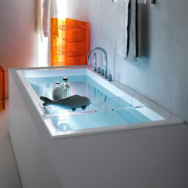 Ванна Laufen Kartell 170х86 см з підсвічуванням переливу штучний камінь Sentec solid surface білий H2243320006161