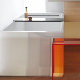 Ванна Laufen Kartell 176х76 см с подсветкой перелива искусственный камень Sentec solid surface белый H2223320006161