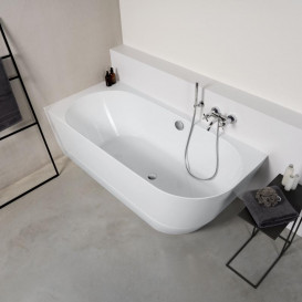 Ванна Laufen Pro 180х80 см угловая левая искусственный камень Marbond белый H2449560000001