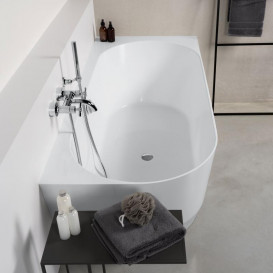 Ванна Laufen Pro 180х80 см угловая правая искусственный камень Marbond белый H2449550000001