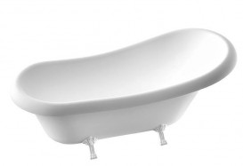 Ванна мраморная отдельностоящая Буль-Буль Lady Hamilton 173x82.5x64.5 белая l-hamilton + бронзовый перелив
