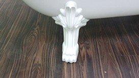 Ванна мраморная отдельностоящая Буль-Буль Lady Hamilton 173x82.5x64.5 белая l-hamilton + бронзовый перелив