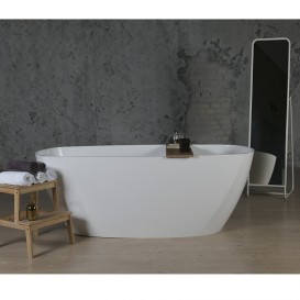 Ванна мраморная отдельностоящая Буль-Буль Albert 175х77х64 белая 10175001 + встроенный перелив