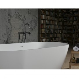 Ванна мраморная отдельностоящая Буль-Буль Greenland 170х80х62.5 белая 12170001 + встроенный перелив
