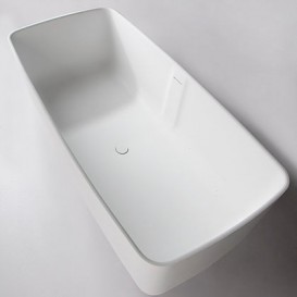 Ванна отдельно стоящая каменная прямоугольная Volle Solid surface 168х80 белый 12-40-034