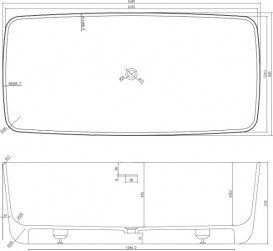 Ванна отдельно стоящая каменная прямоугольная Volle Solid surface 168х80 белый 12-40-034