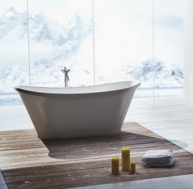 Ванна из искусственного камня Marmorin Pia 160,7х65,3 см отдельностоящая белый 588 160 020 xx x