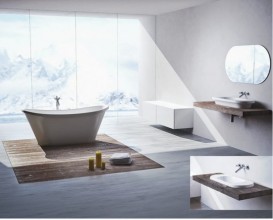 Ванна из искусственного камня Marmorin Pia 160,7х65,3 см отдельностоящая белый 588 160 020 xx x