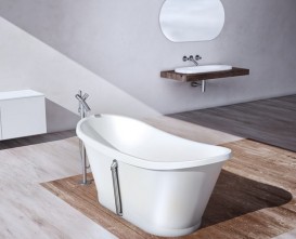 Ванна из искусственного камня Marmorin Pia 160,7х65,3 см отдельностоящая белый 588 160 020 xx x