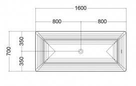 Ванна прямокутна Kerasan G & M свободностоящая 160х70 біла 743401