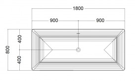 Ванна прямокутна Kerasan G & M свободностоящая 180х80 біла 743501