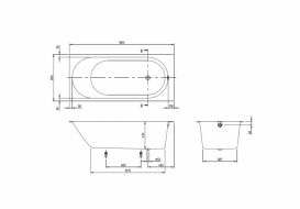 Ванна Villeroy&Boch 180х80 коллекции Oberon 2.0 Solo UBQ181OBR2DV-01