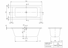 Ванна Villeroy&Boch Legato 170х75 UBA170LEG2V-01