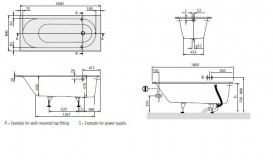 Ванна Villeroy&Boch серия OBERON UBQ180OBE2V-01