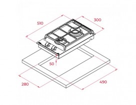 Варильна модульна поверхня газова Teka Total GZC 32300 XBN чорний 112570018