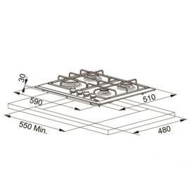Варочная поверхность газовая Franke Multi Cooking FHLM 604 4G CO E медь 106.0263.749