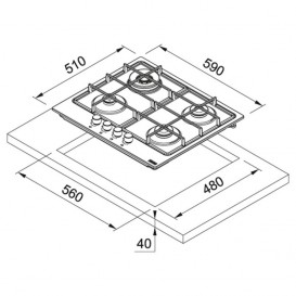 	Варочная поверхность газовая Franke Smart FHSM 604 4G OA E эмаль бежевый 106.0554.388