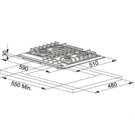 Варильна поверхня газова Franke Smart FHM 604 3G TC WH E білий 106.0155.413
