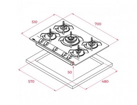 Варильна поверхня газова Teka Easy GBC 75030 KBN чорний 112580028